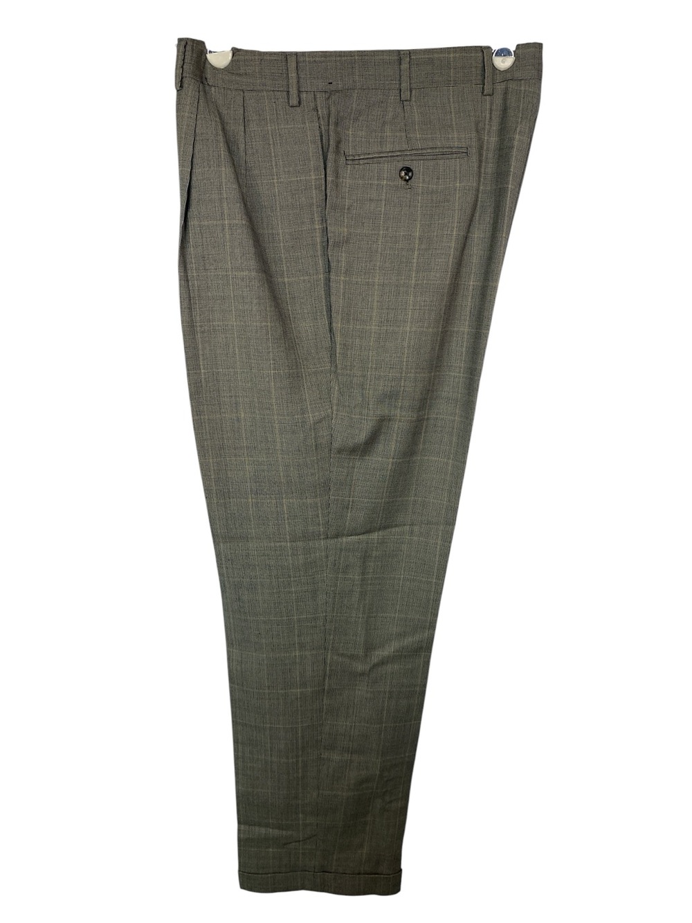 Jos. A. Bank Gray Plaid Pleated Cuffed Dress Pants Men’s 38x31